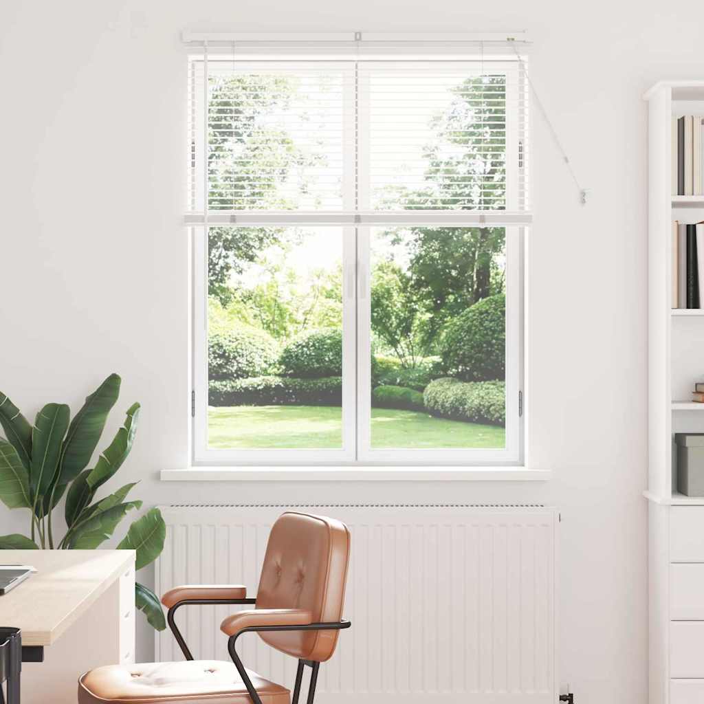 Raam Blind met gordijnen Anders Wit 105 x 130 cm Aluminium