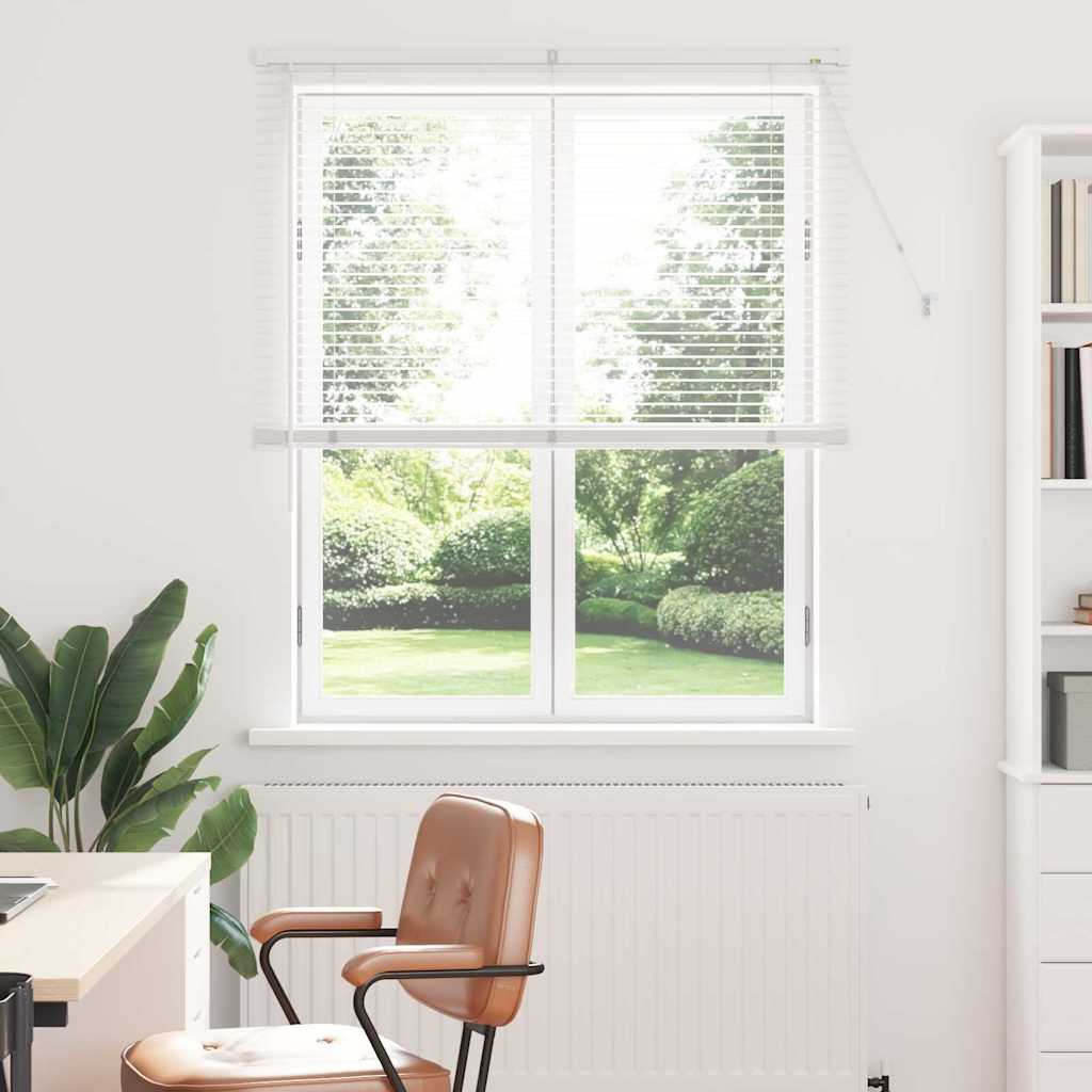 Vinduesskærm med gardiner Andet Hvid 80 x 130 cm Aluminium
