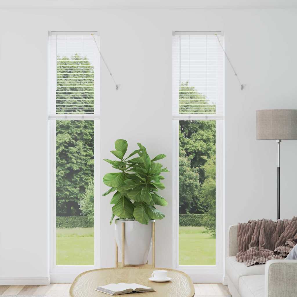 vidaXL Fenster Jalousie mit Vorhängen Sonstiges Weiß 40 x 220 cm Aluminium