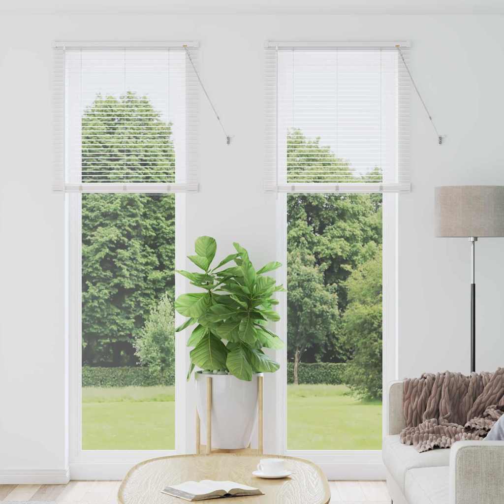 Raam Blind met gordijnen Anders Wit 80 x 130 cm Aluminium