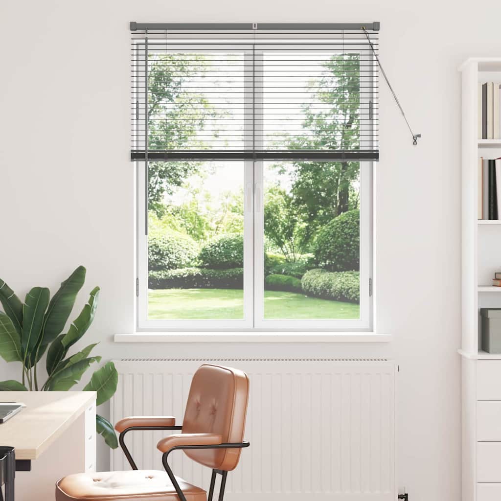 Raam Blind met gordijnen Anders Donkergrijs 100 x 130 cm Aluminium