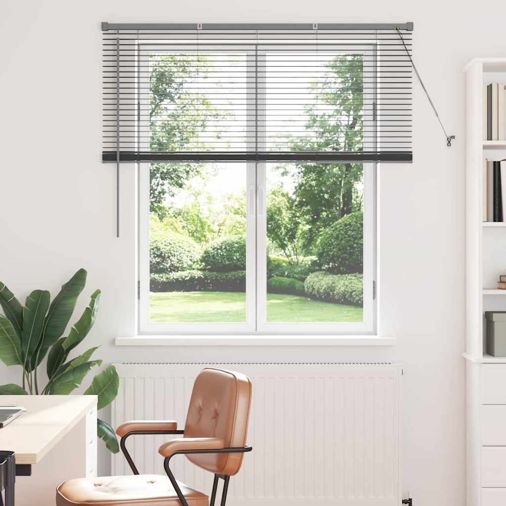 Raam Blind met gordijnen Anders Donkergrijs 80 x 130 cm Aluminium
