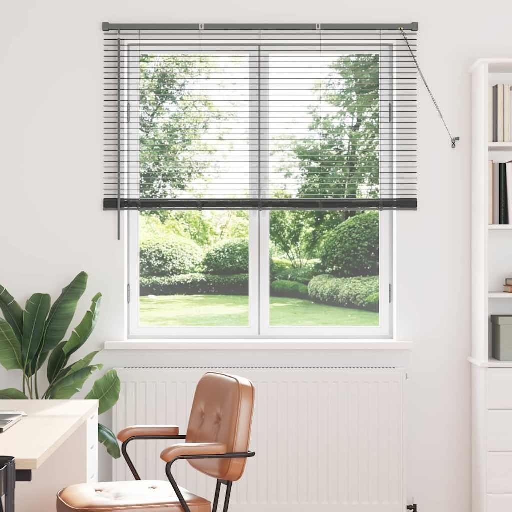 Raam Blind met gordijnen Anders Donkergrijs 80 x 130 cm Aluminium