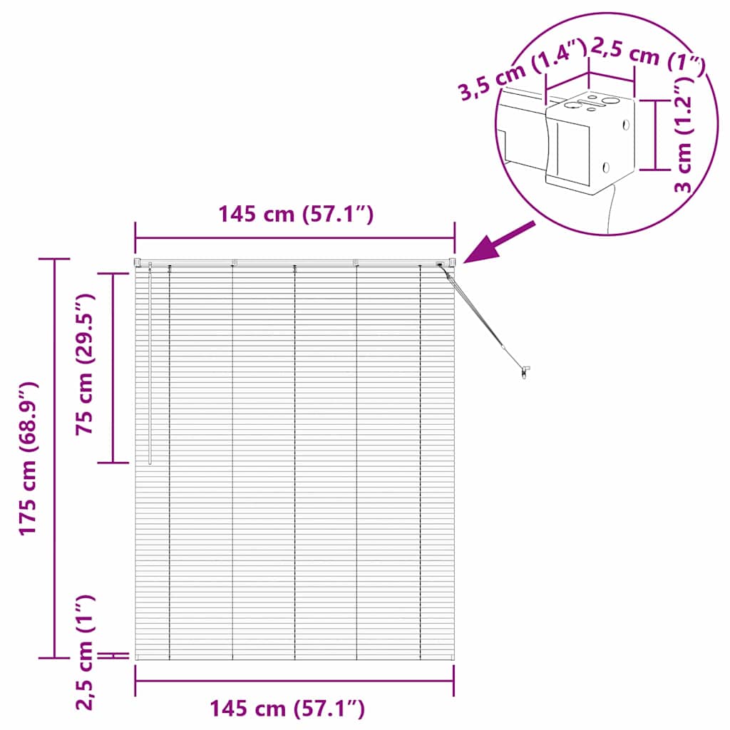 Raam Blind met gordijnen Anders Donkergrijs 80 x 130 cm Aluminium image 13