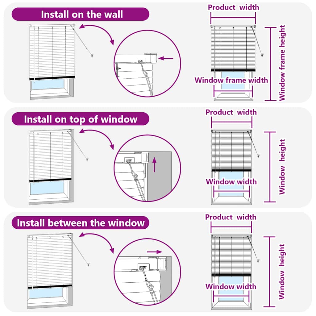 Raam Blind met gordijnen Anders Donkergrijs 40 x 220 cm Aluminium image 12