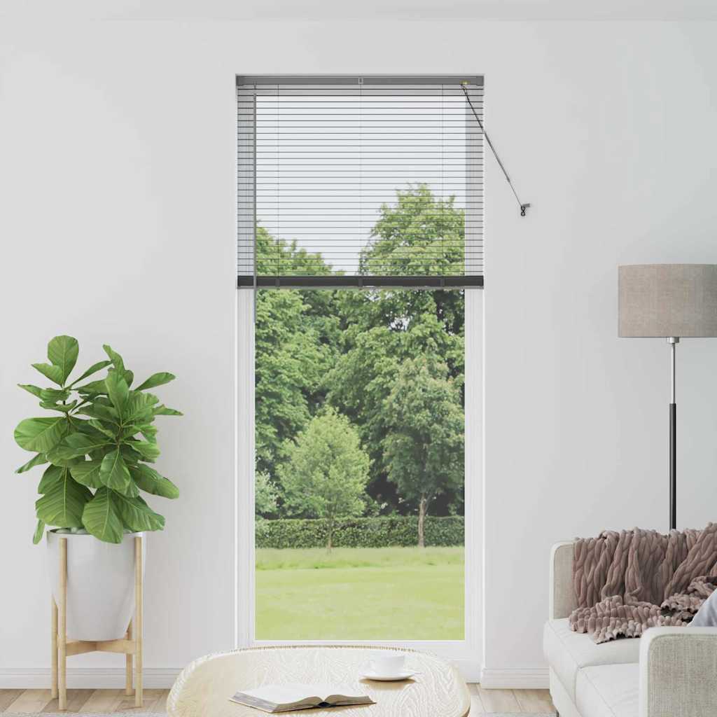 Raam Blind met gordijnen Anders Donkergrijs 90 x 220 cm Aluminium