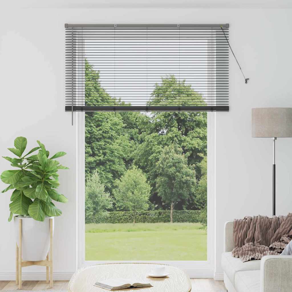 Raam Blind met gordijnen Anders Donkergrijs 150 x 220 cm Aluminium