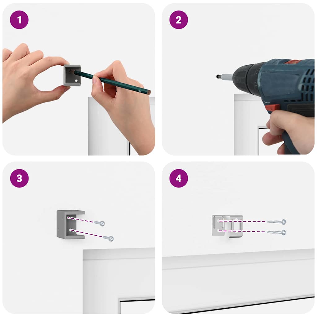 Raam Blind met gordijnen Anders Zwart 100 x 130 cm Aluminium image 12