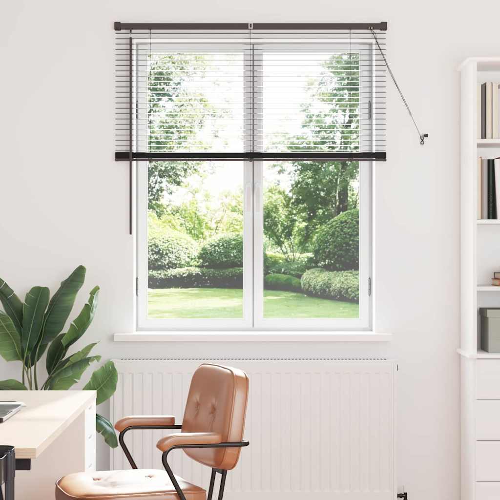 Raam Blind met gordijnen Anders Zwart 110 x 130 cm Aluminium