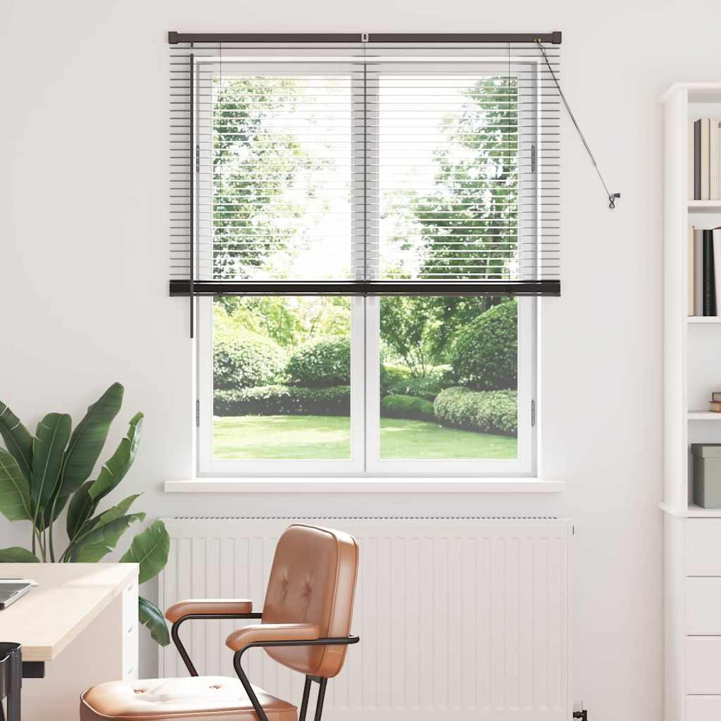 Raam Blind met gordijnen Anders Zwart 80 x 130 cm Aluminium