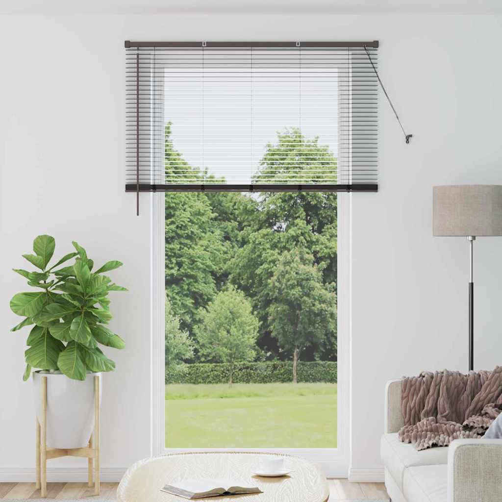 Raam Blind met gordijnen Anders Zwart 80 x 130 cm Aluminium