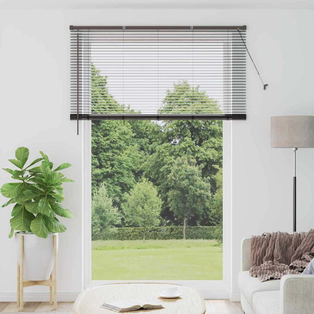 Raam Blind met gordijnen Anders Zwart 80 x 130 cm Aluminium