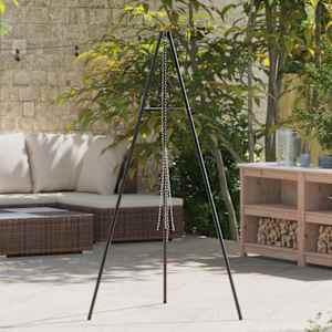 Tripod za taborni ogenj Črna 92 x 92 x 171,5 cm Jeklo