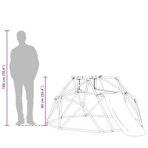 Dětská horolezecká kopule Modrá 6FT se skluzem Ocel - obrázek 10