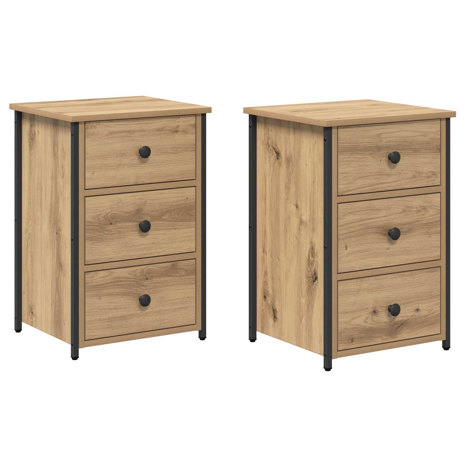 Noční skříňka se zásuvkou 2 pcs Hnědá 40 x 36 x 60 cm - obrázek 2