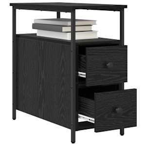 Noční skříňka 2 pcs Černý dub 30 x 60 x 60 cm Kompozitní dřevo - obrázek 3