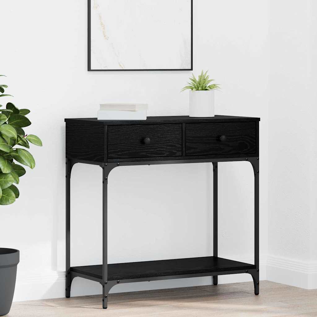 Конзолна маса Черен дъб 75x34.5x75 см Инженерна дървесина
