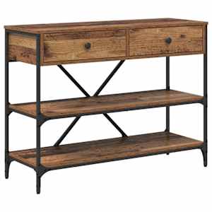 vidaXL Konsoollaud sahtliga riiuliga Pruun 100 x 34,5 x 75 cm puit