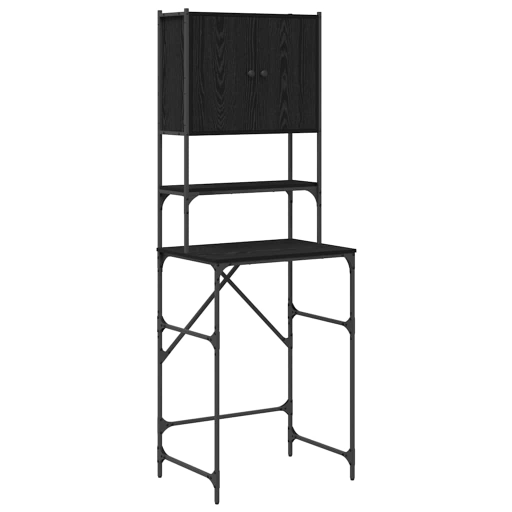 Pyykinpesukonekaappi Musta tammi 68×48.5×194 cm