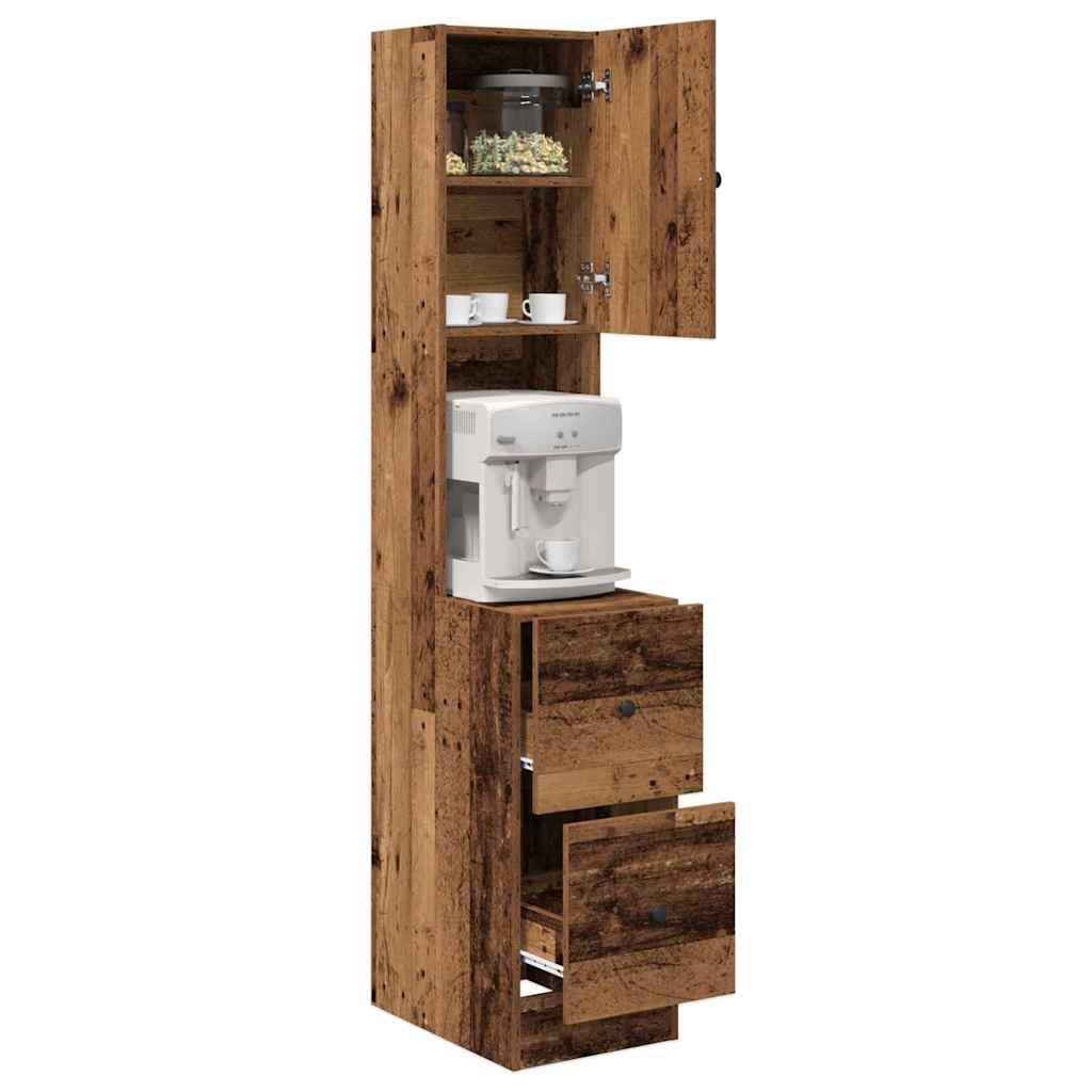 vidaXL Keukenkast met lade met plank met opslag met de deur Oud hout Bewerkt hout