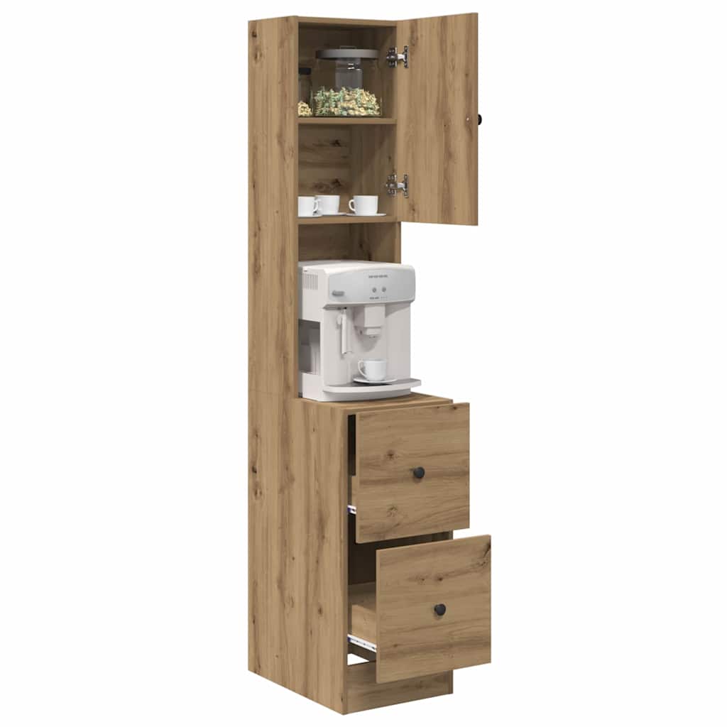 vidaXL Keukenkast met lade met plank met opslag met de deur artisanaal eikenkleurig Bewerkt hout