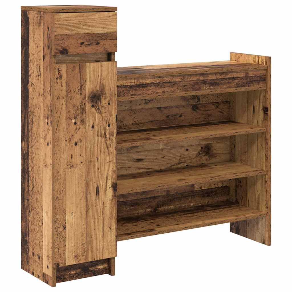 Kengäteline Vanha Puu 100.5x28x100 cm Rakennettu puusta