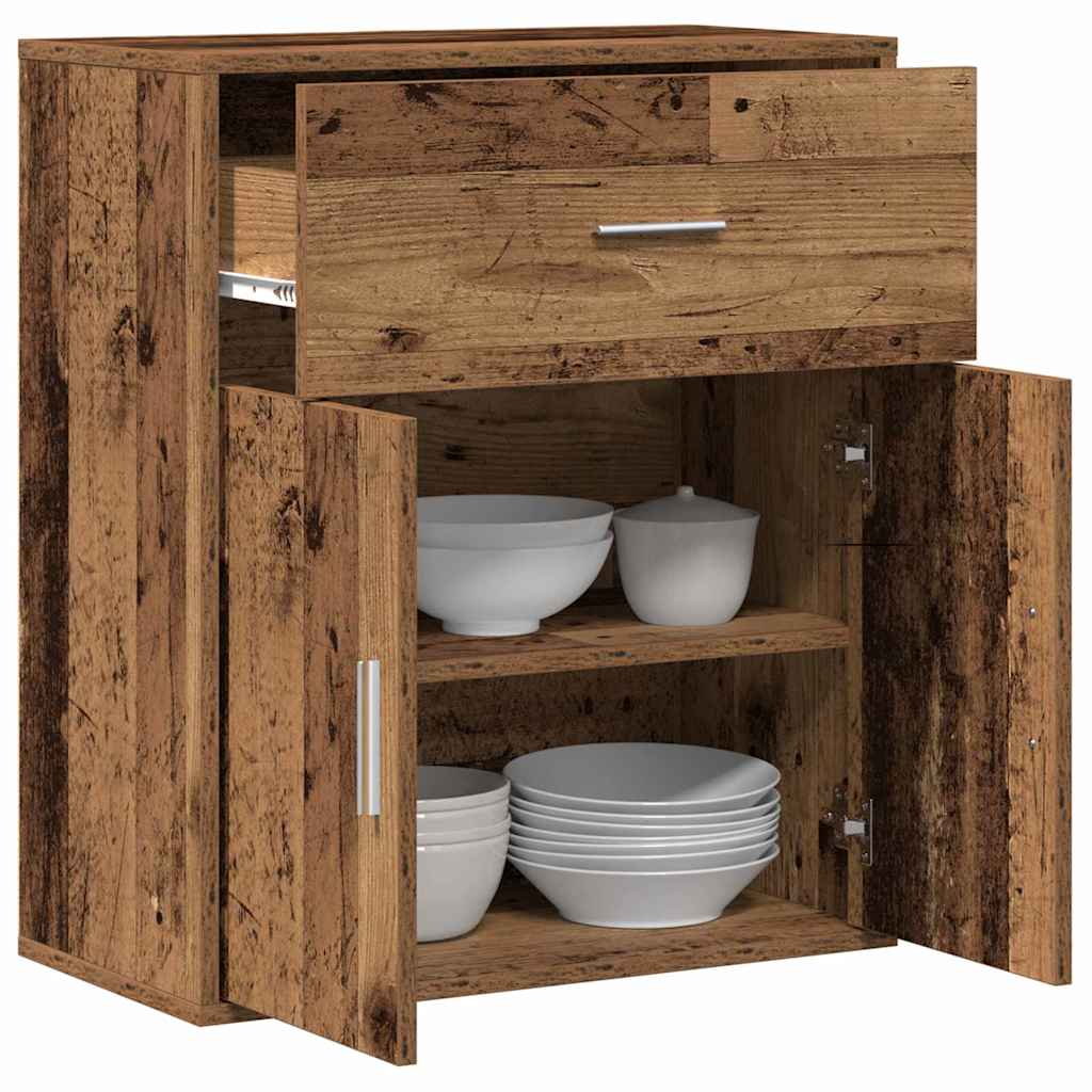vidaXL Dressoir met lade Oud hout 60 x 31 x 70 cm Bewerkt hout