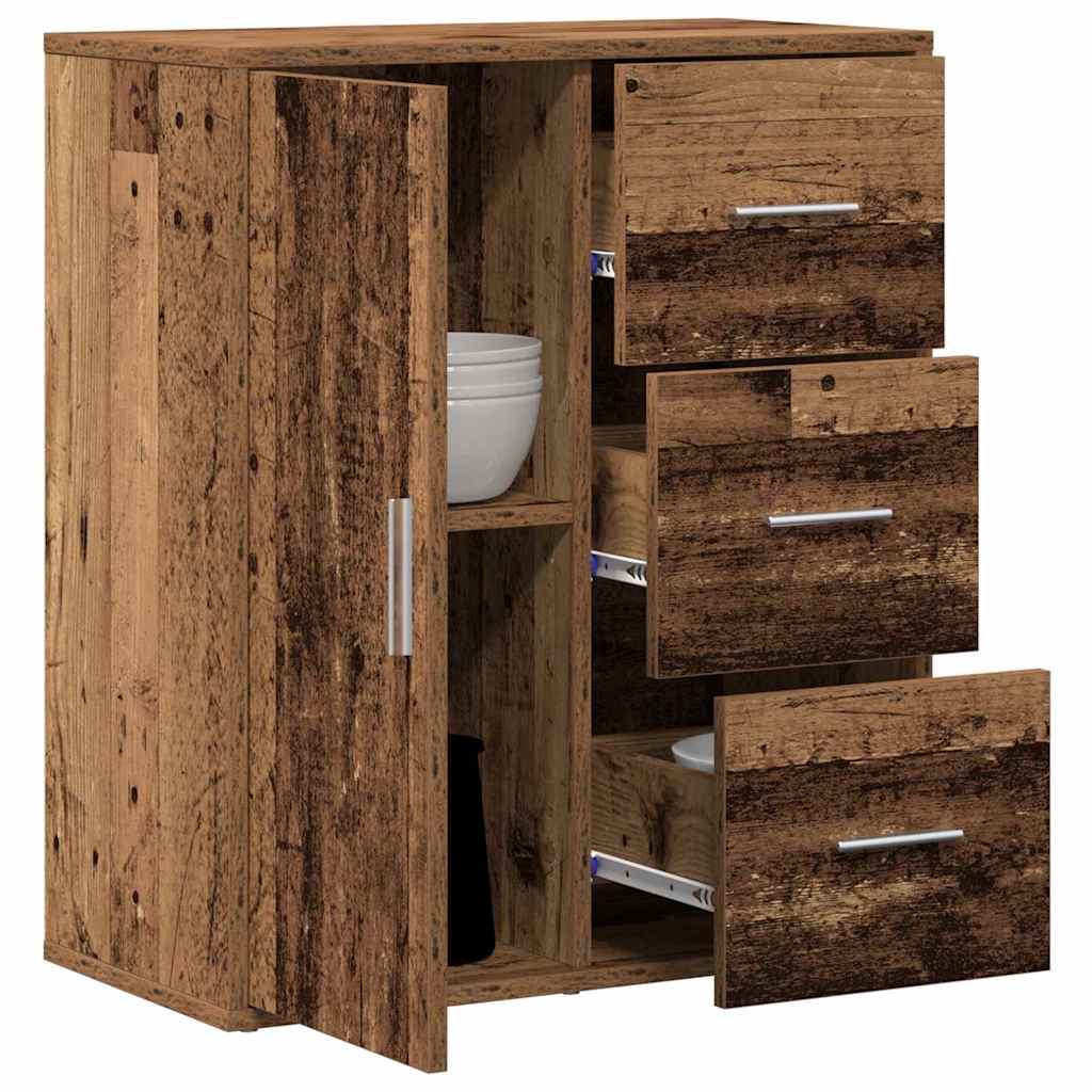 vidaXL Dressoir met lade Oud hout 60 x 31 x 70 cm Bewerkt hout
