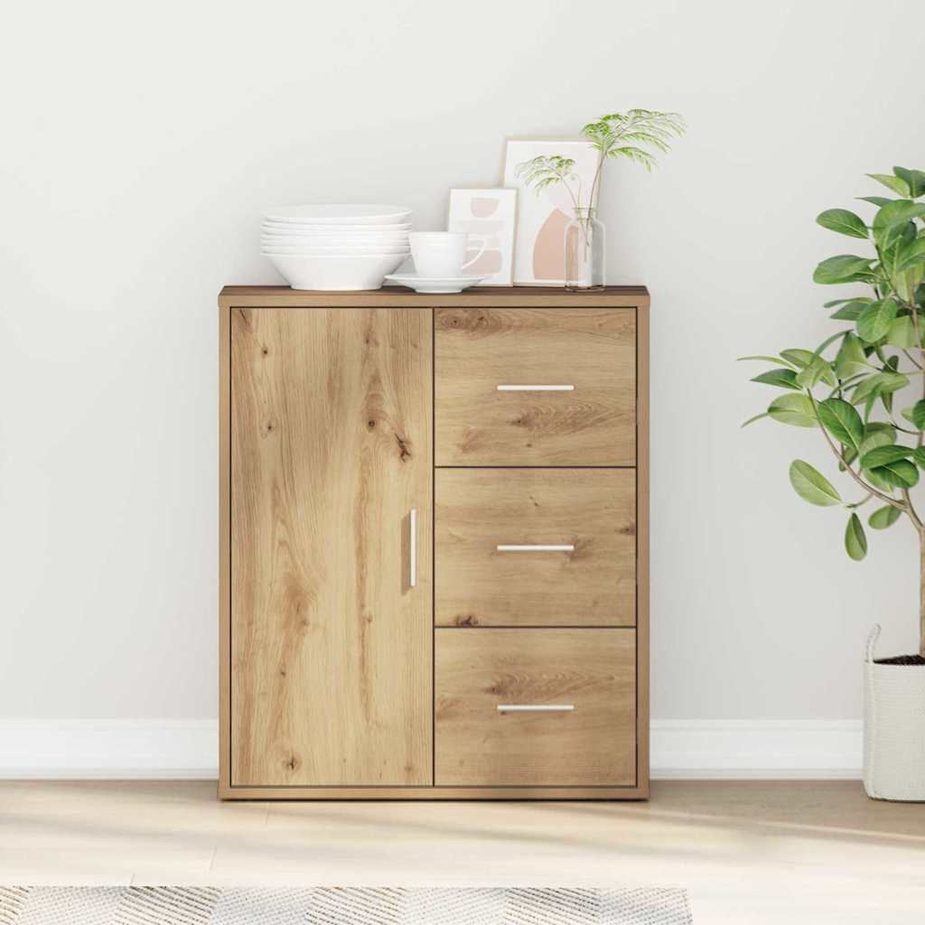 Sideboard med skuffe med hylde artisan eg 60 x 31 x 70 cm Konstrueret træ