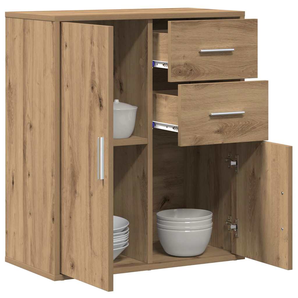 vidaXL Dressoir artisanaal eikenkleurig 60 x 31 x 70 cm Bewerkt hout