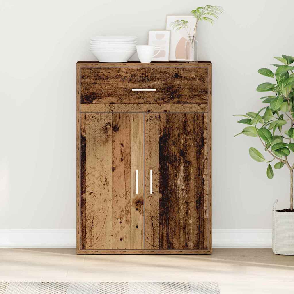 Kõide sahtliga riiuliga ladustamisega uksega Vana puit 79 x 38 x 80 cm Tehispuit