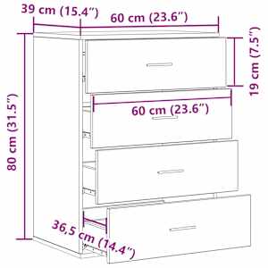 Servírovací skříň Staré dřevo 60 x 39 x 80 cm kompozitní dřevo - obrázek 11