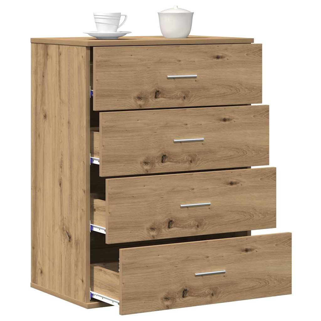 vidaXL Dressoir artisanaal eikenkleurig 60 x 39 x 80 cm Bewerkt hout