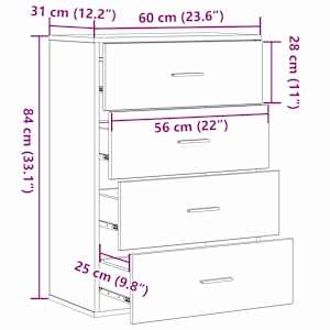 Servírovací skříň Černý dub 60 x 39 x 80 cm kompozitní dřevo - obrázek 11