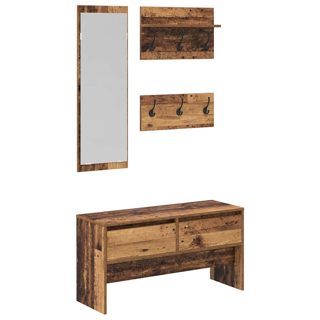Eteiskalustesetti Vanha puu 90 x 31 x 46.5 cm Tekninen puu