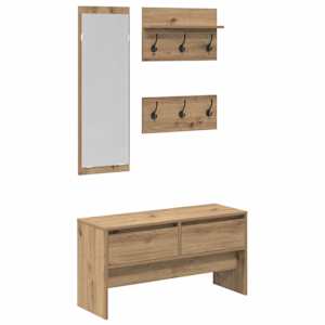 vidaXL Esikum&ouml;&ouml;blikomplekt 4 tk Artisani tamme 90 x 31 x 46,5 cm