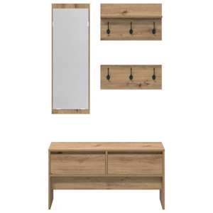 Sestava nábytku do předsíně 4 pcs Umělecký dub kompozitní dřevo - obrázek 10