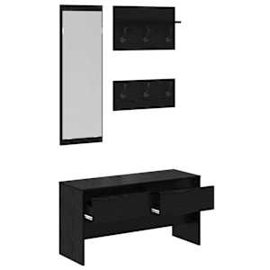 Sestava nábytku do předsíně 4 pcs Černý dub kompozitní dřevo - obrázek 5