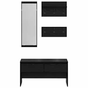Sestava nábytku do předsíně 4 pcs Černý dub kompozitní dřevo - obrázek 10