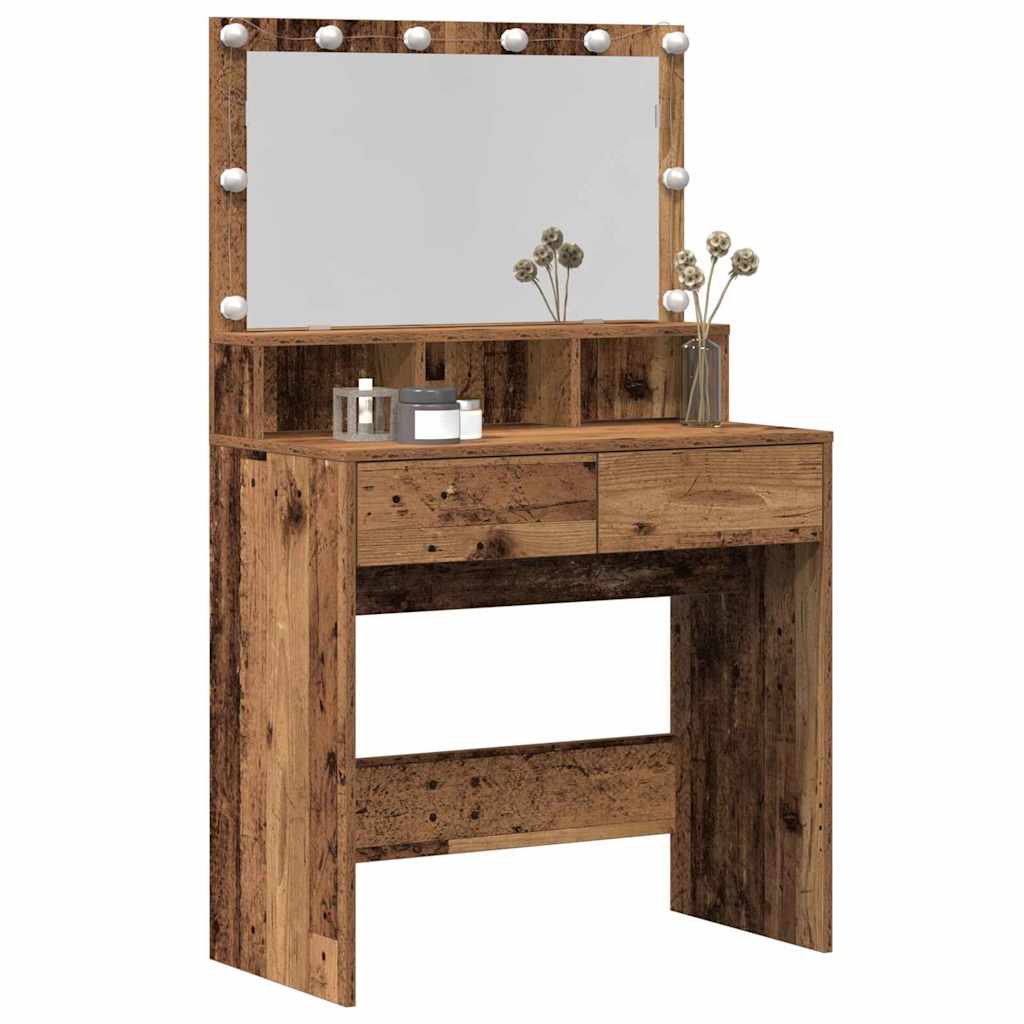 vidaXL Plafondtafel met lade Oud hout 80 x 41 x 134.5 cm Bewerkt hout