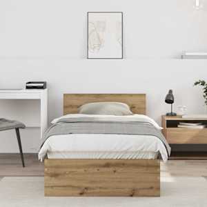 Rám postele s čelo Artisanový dub 75 x 190 cm Kompozitní dřevo - obrázek 1