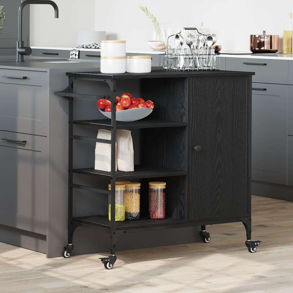 Kuchynský vozík Čierny dub 87.5x38.5x84.5 cm Kompozitné drevo 871665