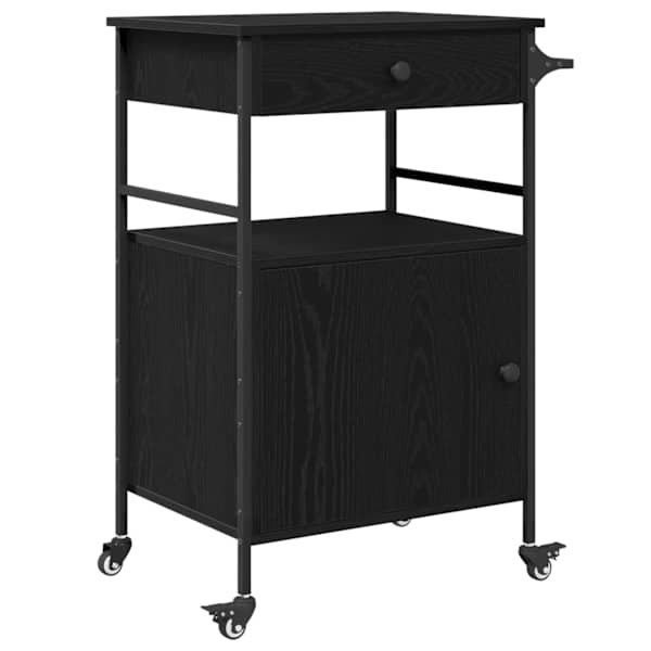 vidaXL K&ouml;&ouml;gik&auml;ru Must tamm 56 x 43 x 89,5 cm Tehispuit