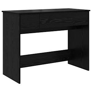 vidaXL Kosmeetikatabel sahtliga peegliga Must tamm 100 x 45 x 76 cm