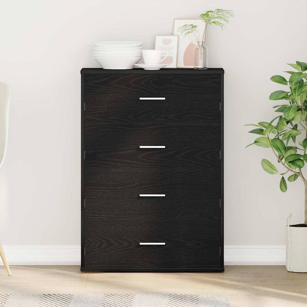 Kõide sahtliga Must tamm 60 x 31 x 84 cm Puitlaastplaat