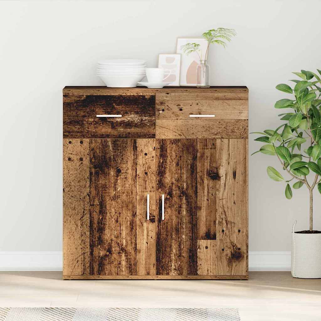 Kõide sahtliga riiuliga ladustamisega uksega Vana puit 79 x 38 x 80 cm Tehispuit