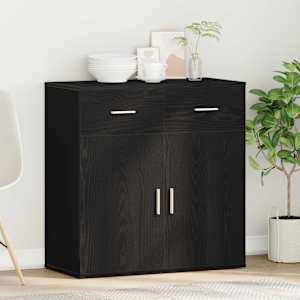 Servírovací skříň Černý dub 78 x 38 x 80 cm kompozitní dřevo - obrázek 4