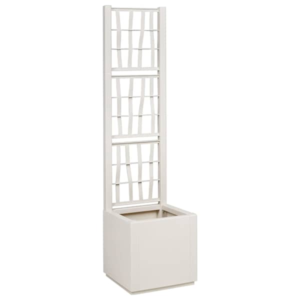 vidaXL Aianduk trellisega Valge 36 x 36 x 140 cm PP