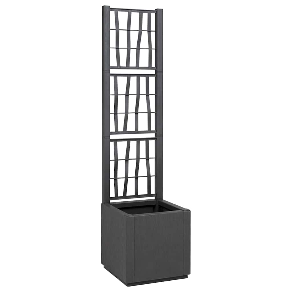 Tmavosivý kvetináč s trellis - 36x36x140 cm 42006500