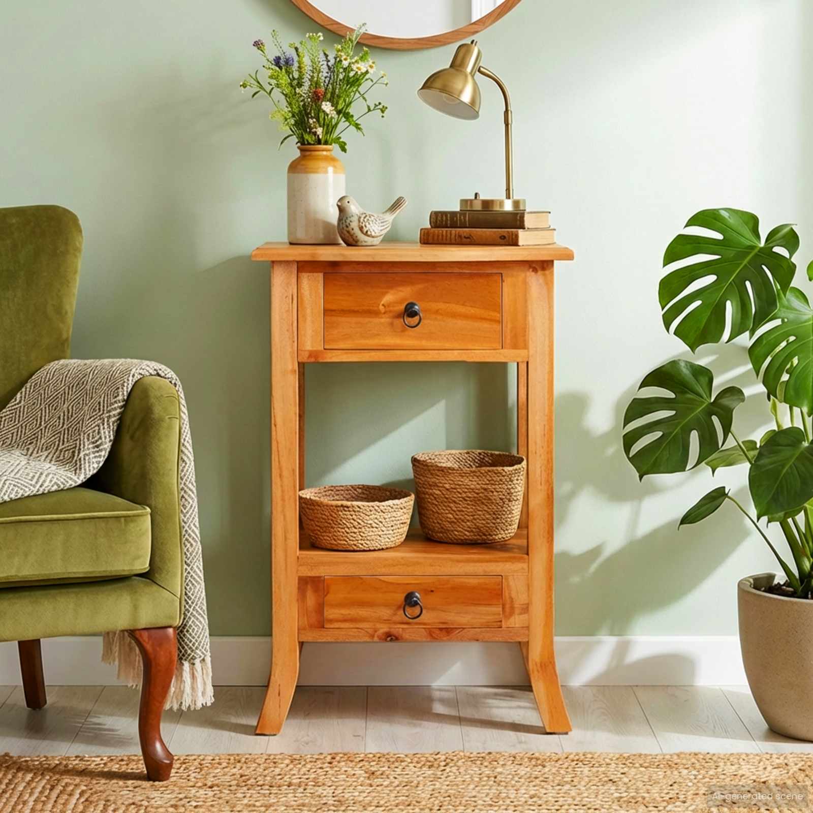 Wandtafel Naturel 50,5 x 30 x 75,5 cm Massief Mahoniehout image 3